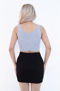 Ecru Knit Crop Top back