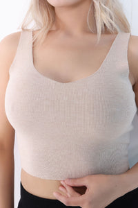 Biege Knit Crop Top