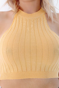 Mustard Knitted Rib Tank Top