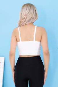 White Crop Top back