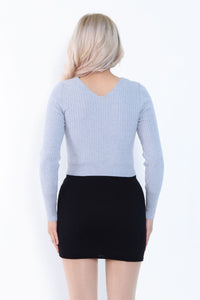 Ecru Knit Long-Sleeve Top back